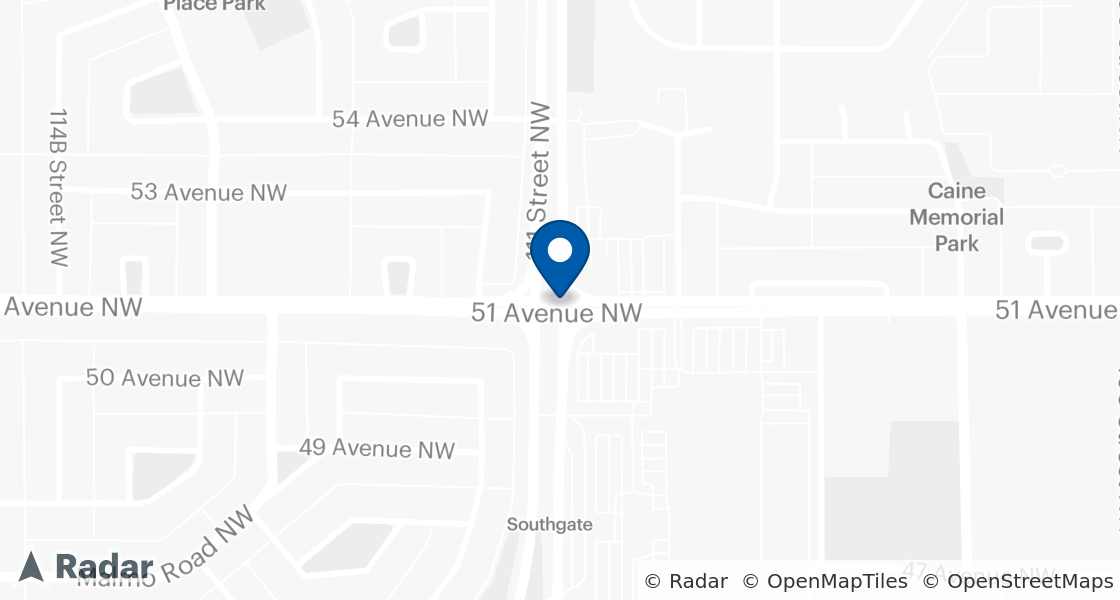 Carte de l'emplacement de Dairy Queen:: 111th Street & 51st Avenue, Edmonton, AB, T6H 4M6
